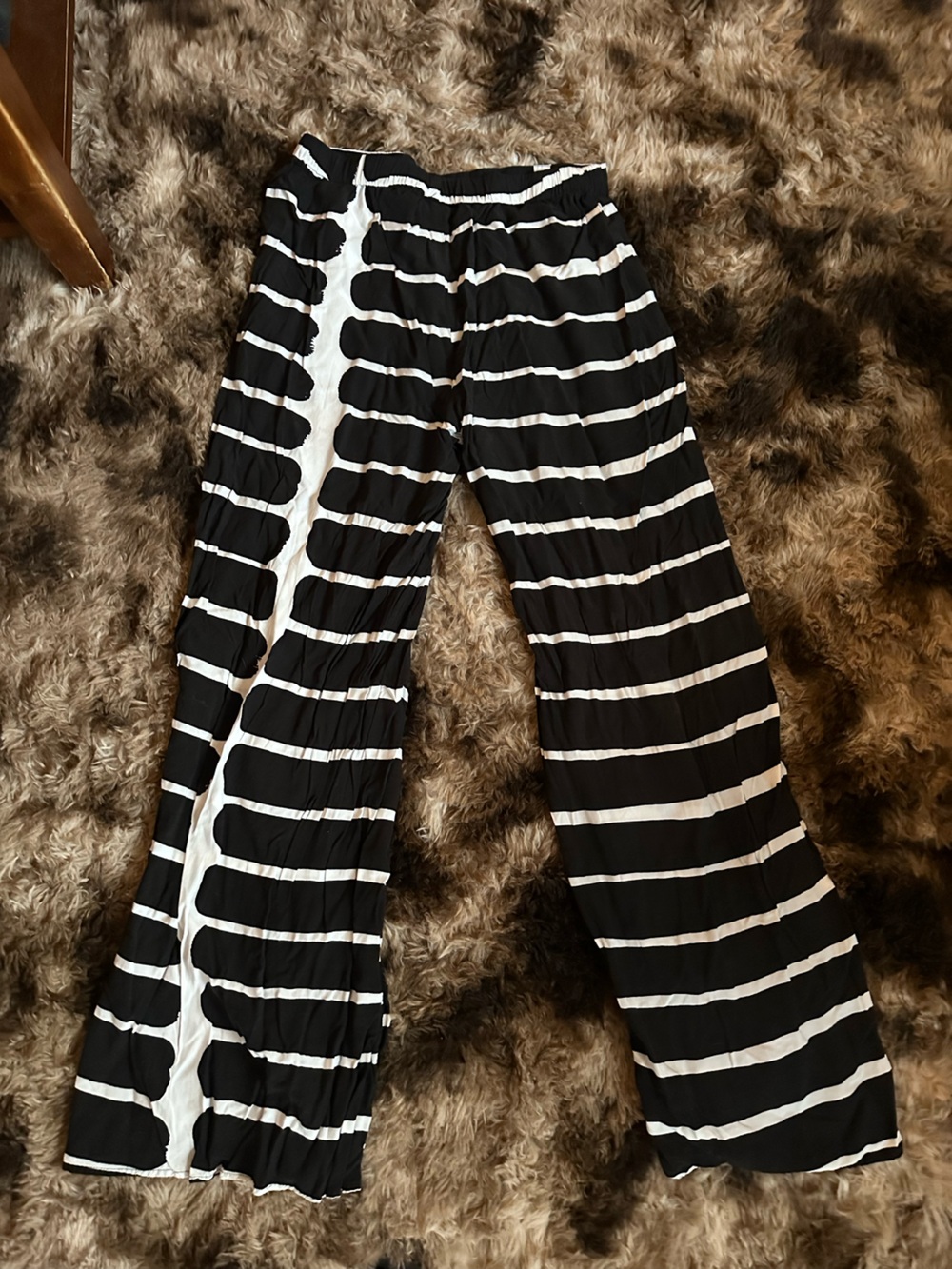 Wide Leg Black & White Striped Palazzo Pants